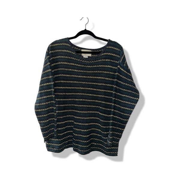 Vintage Sweater Women’s Oversized Longsleeve Green and Blue Express Size S - Picture 1 of 4